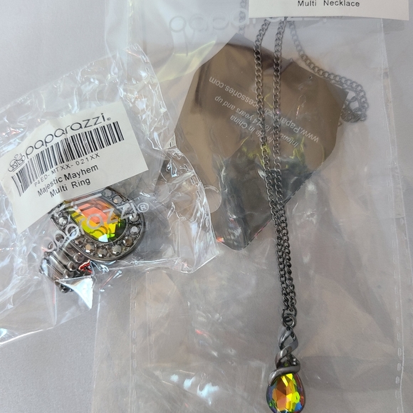 💥 3 pc Papparazi Oil Spill Timeless Trinket Neckl - Picture 4 of 11